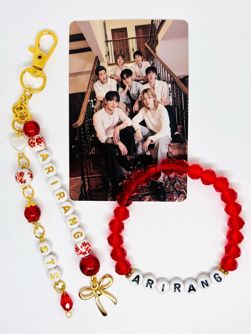(3pcs) BTS ARIRANG KEYCHAIN BRACELET PHOTOCARD BUNDLE